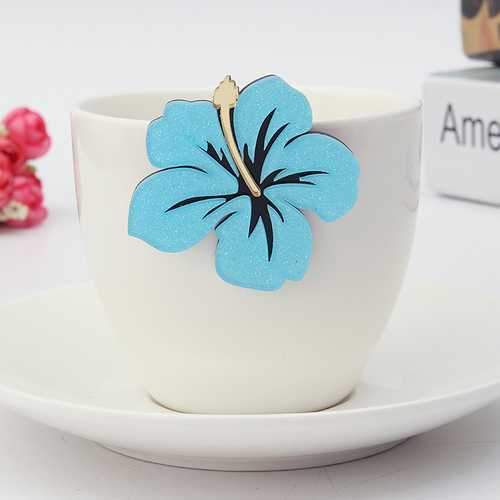 Trendy Exaggerated Style Rose Red Blue Flower Rhinestone Women Earrings