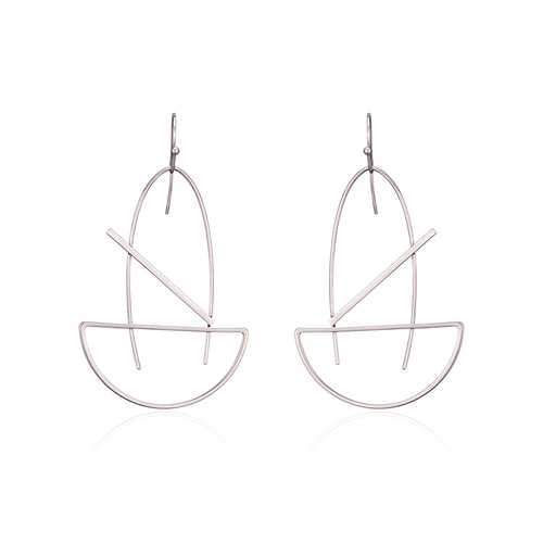 Fashion Platinum Plated Geometric Dangle Earrings Simple Style Piercing Ear Drop for Women Best Gift