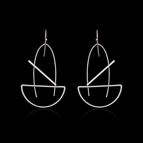 Fashion Platinum Plated Geometric Dangle Earrings Simple Style Piercing Ear Drop for Women Best Gift