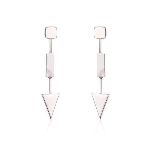 Earrings for Women Luxury Platinum Plated Simple Geometric Pendant Ear Stud Best Gift