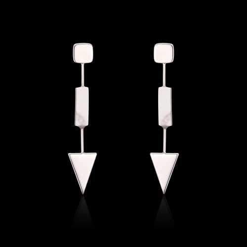 Earrings for Women Luxury Platinum Plated Simple Geometric Pendant Ear Stud Best Gift