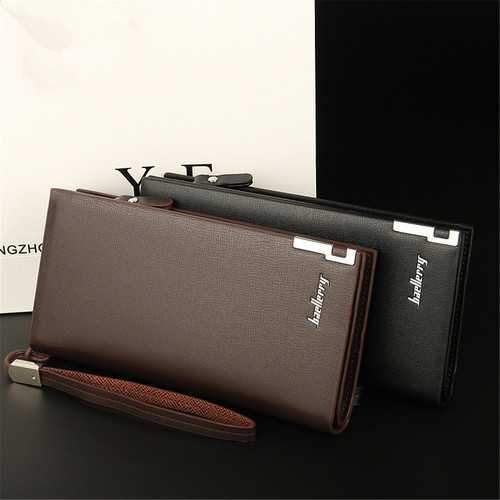 Baellerry Men PU Leather Clutches Bag Handbag Card Holder Wallet Business Long Wallet for iPhone Sa