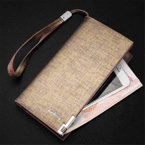 Baellerry Men PU Leather Clutches Bag Handbag Card Holder Wallet Business Long Wallet for iPhone Sa