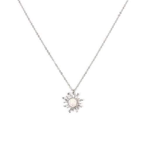 Fashion Silver Gold Sun Flower Pendant Necklace for Women
