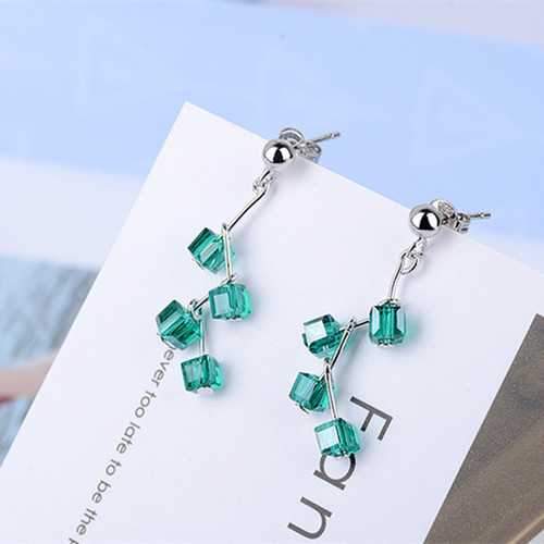 Trendy Sweet Square Tassels Drop Earrings for Girls Women