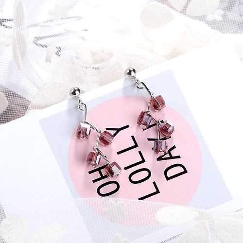 Trendy Sweet Square Tassels Drop Earrings for Girls Women