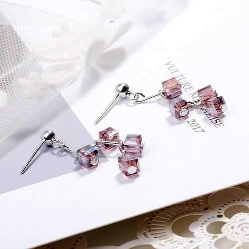 Trendy Sweet Square Tassels Drop Earrings for Girls Women