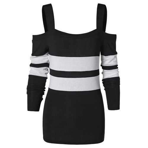 Straps Two Tone Top - Black L