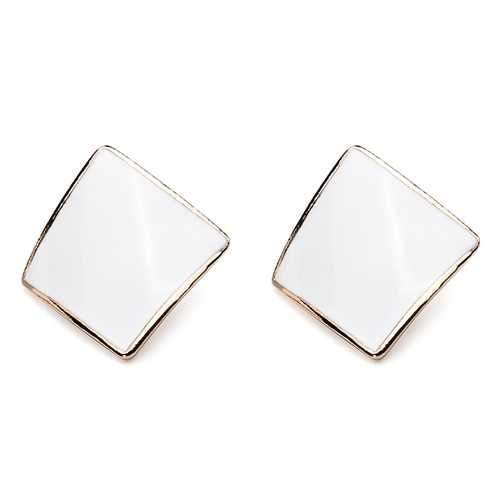 Candy Color Alloy Oil Rhombus Ear Stud Earrings Women Jewelry