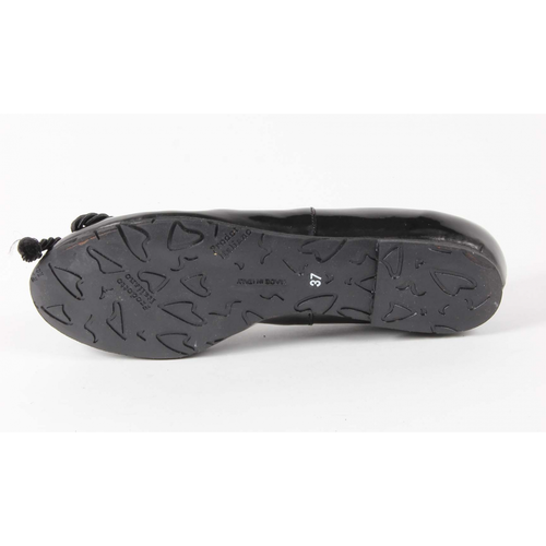 V 1969 Italia Womens Ballerina E08 VERNICE NERO CORDA