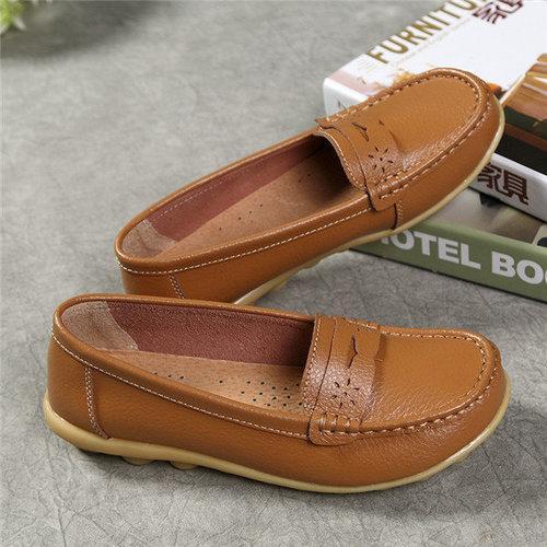 Soft Leather Flat Loafers