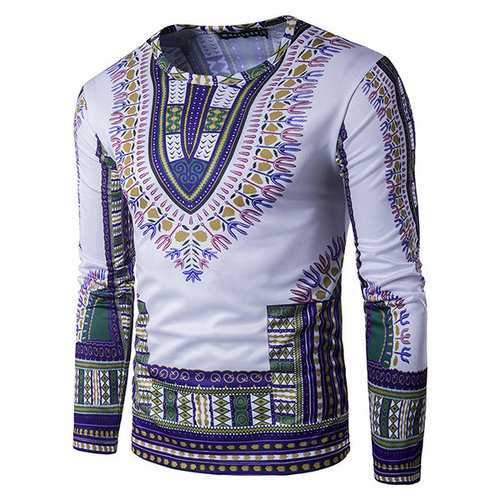Africa Floral 3D Printing Slim Fit T Shirt