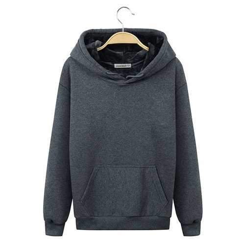 Soild Color Thick Warm Casual Hoodies