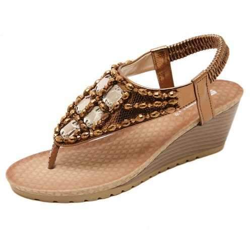 Rhinestone Wedges Bohemia Sandals