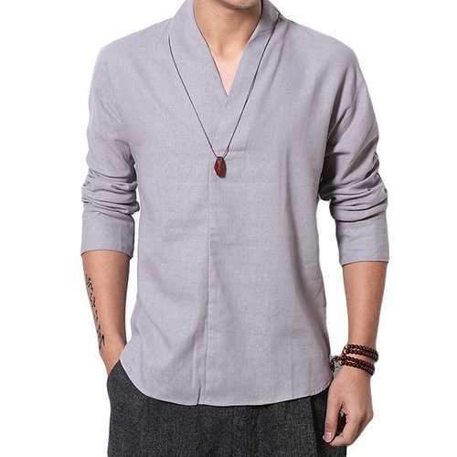 Vintage Chinese Style Linen Loose T Shirts