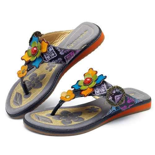 SOCOFY Bohemian Adjustable Leather Sandals