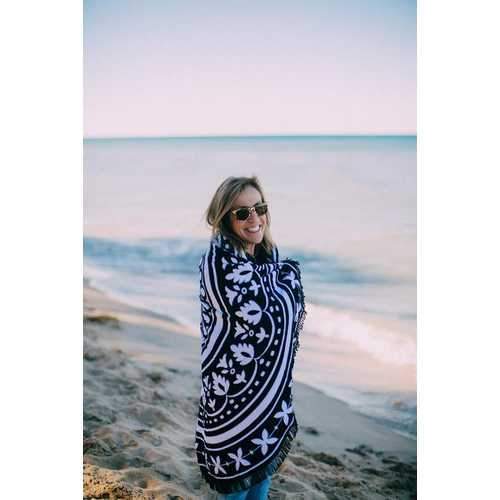 Wildflower Round Towel Beach Picnic Blanket