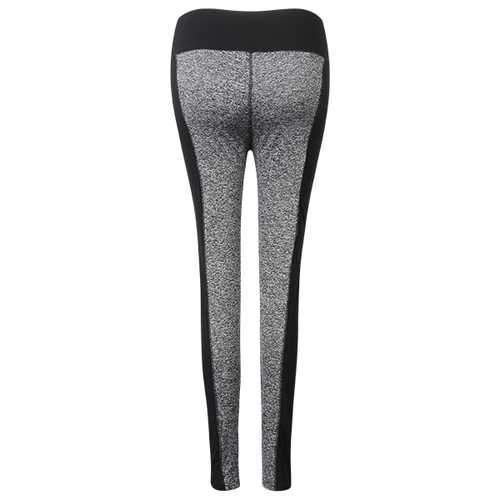 Women Plus Size AB Faces Color Block High Elastic Hips Up Work Out Yoga Leggings Pants