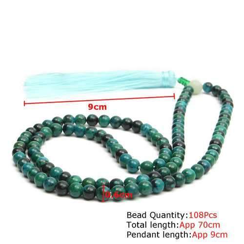 108Pcs 6mm Dark Green Jade Prayer Beads Bracelet Necklace Jewelry