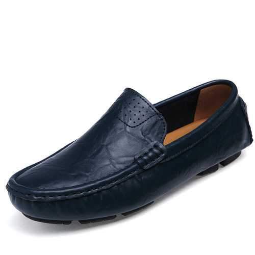 US Size 6.5-12 Men Flat Casual Outdoor Leather Soft Comfortable Flats Loafers Shoes