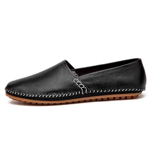 US Size 6.5-11.5 Soft Leather Flat Driving Loafers Breathable Slip On Shoes