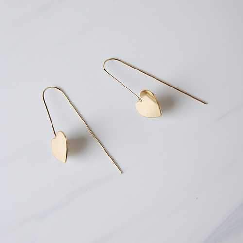 Simple Metal Heart Love Earrings Ear Hook Earrings For Women