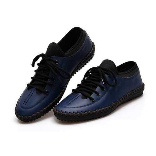 Men Shoes Round Toe Lace Up Casual Outdoor Comfortable Business Flats