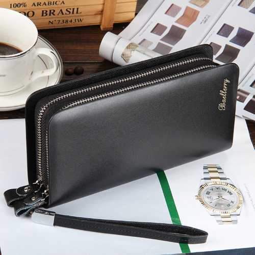 Multifunctional PU Leather Zipper Safety Rope Card Bag Clutch Long Purse Wallet Handbag Phone Bag