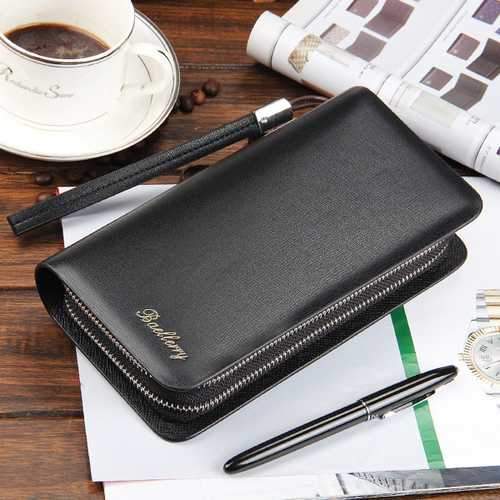 Multifunctional PU Leather Zipper Safety Rope Card Bag Clutch Long Purse Wallet Handbag Phone Bag