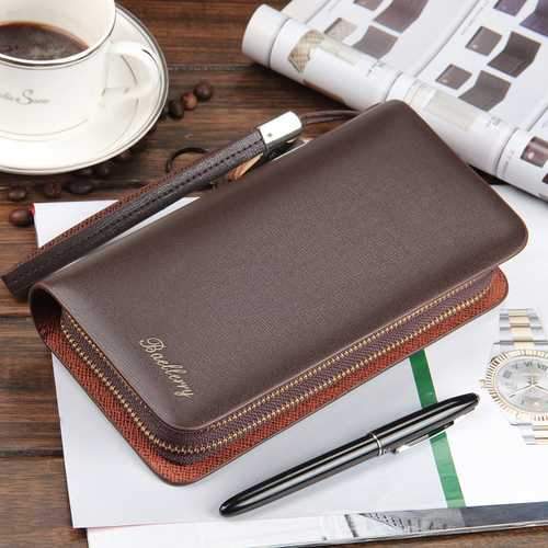 Multifunctional PU Leather Zipper Safety Rope Card Bag Clutch Long Purse Wallet Handbag Phone Bag