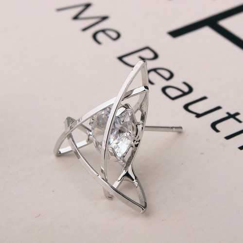 Exquisite Triangle Ear Stud Zircon Crystal Earrings