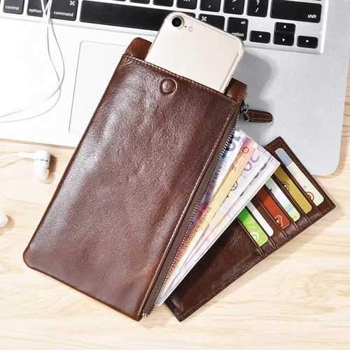 CaseMe Simple Vertical Zipper Multifunctional Card Slots Wallet Bag For 5.5 Inch Smartphone