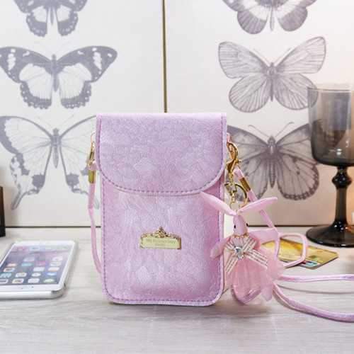 Universal Mini Vertical Screen Touch Window Shoulder Wallet Bag For 6 Inch Smartphone