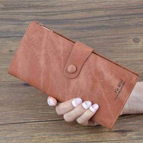 YA Mei Multifunctional Denim Pattern PU Zipper Wallet Bag Case Cover For 5.0 Inch Smartphone