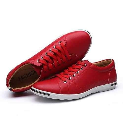 Men Lace Up Pure Color Round Toe Flat Oxfords Shoes