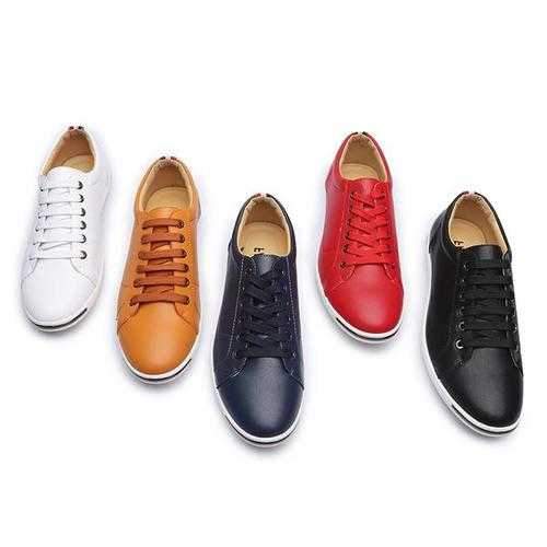 Men Lace Up Pure Color Round Toe Flat Oxfords Shoes