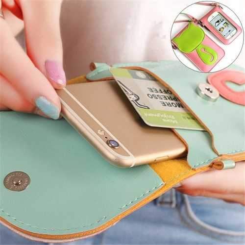 Multifunctional Tough Screenn Case Cat Umbrella Phone Bag Wallet Case for under 6-inch Smartphone