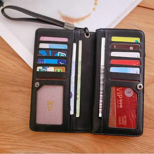 Universal Large Capacity Card Slot Long Purse Clutch Phone Wallet for Phone Under 5.5-inch