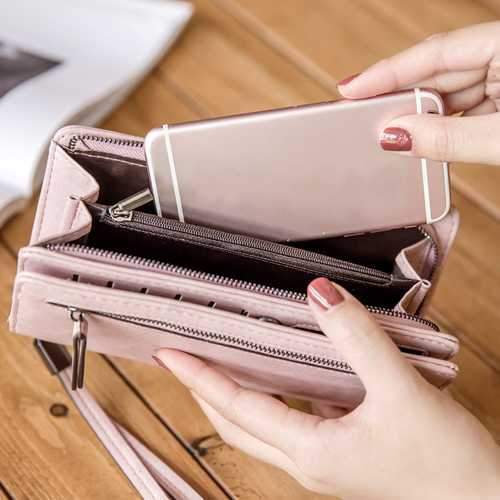 Universal Large Capacity Card Slot Long Purse Clutch Phone Wallet for Phone Under 5.5-inch