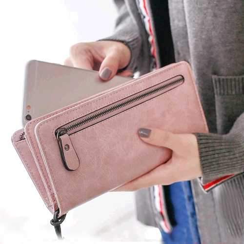 Universal Large Capacity Card Slot Long Purse Clutch Phone Wallet for Phone Under 5.5-inch