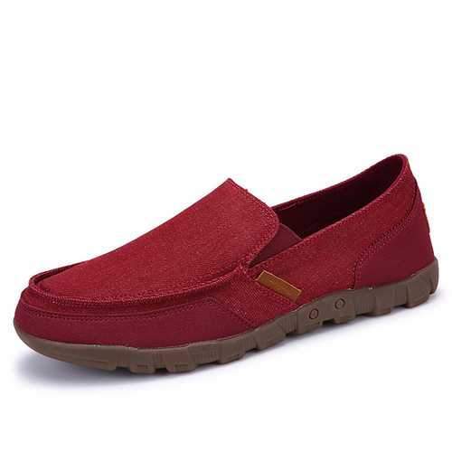 US Size 6.5-11 Men Casual Canvas Slip On Soft Breathable Outdoor Flats