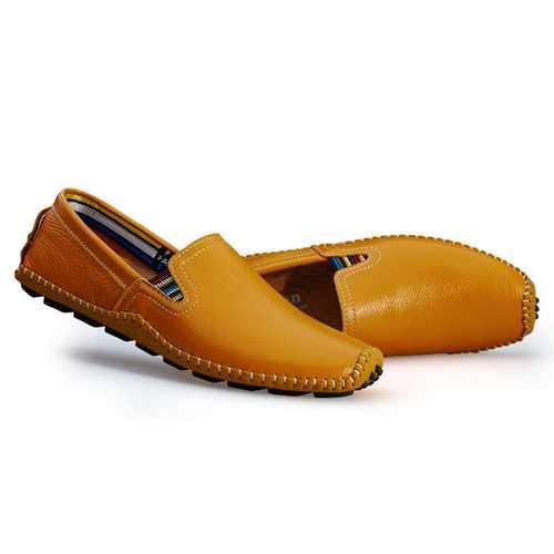 US Size 6.5-11.5 Men Leather Casual Outdoor Soft Slip On Flat Loafers