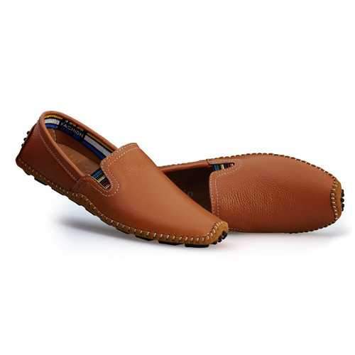 US Size 6.5-11.5 Men Leather Casual Outdoor Soft Slip On Flat Loafers