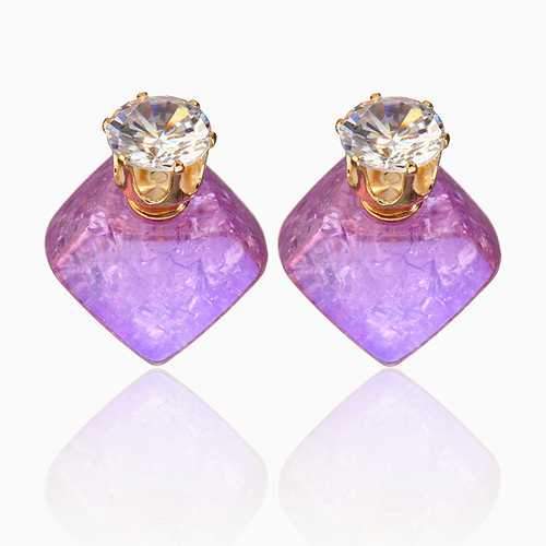 Zircon Crystal Ear Stud Diamond Smooth Earrings