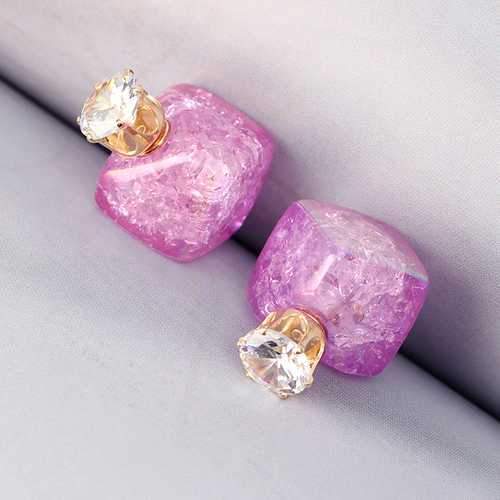 Zircon Crystal Ear Stud Diamond Smooth Earrings