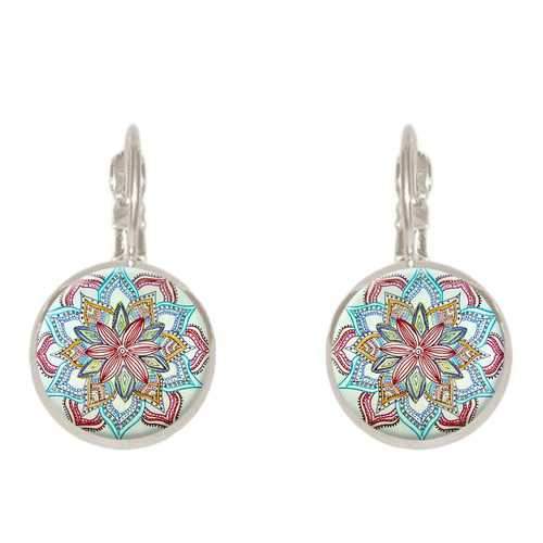 Bohemian Vintage Ear Drop Copper Colorful Flower Earrings