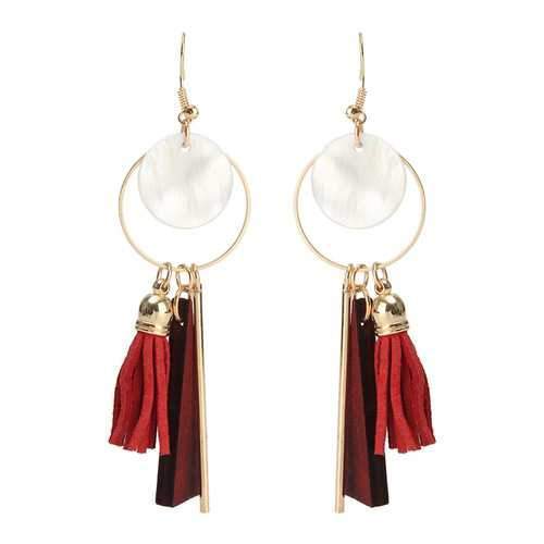 Trendy Tassels Wood Shell Ear Drop Elegant Earrings