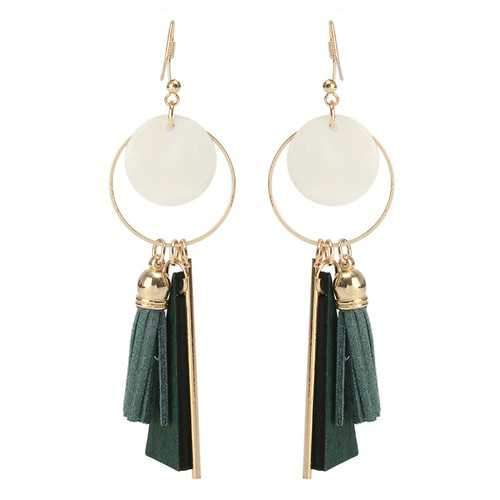 Trendy Tassels Wood Shell Ear Drop Elegant Earrings