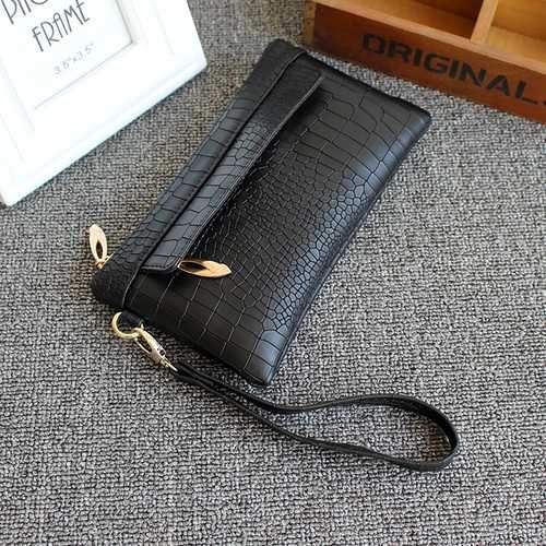 Universal Women Bag Crocodile Leather Wallet Case Phone Bag Zipper Bag for iPhone Samsung Xiaomi