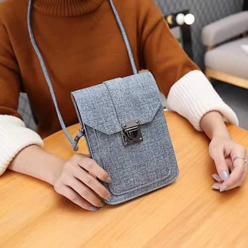 Universal Women Mini Vertical PU Shoulder Bag Crossbody Wallet For Phone Under 6.3 Inch